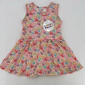 Dot Dot Smile Girl's Tank Dress sz 6-12 Months PINK BOWS Diaper Cover Built-in